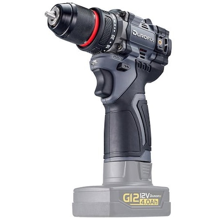 Durofix G12 Series 12V Cordless Li-ion 3/8'' Drill Driver Kit, 4.0 Ah Battery, 1800 RPM, 440 In Lbs, Bare tool RK12136T